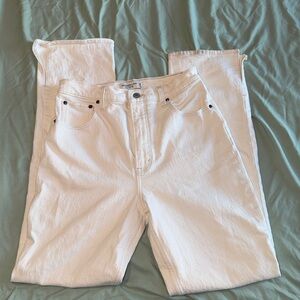 Abercrombie & Fitch Cream Straight Ultra High Rise Jeans